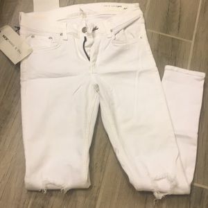 Rag and Bone White Distressed Jean